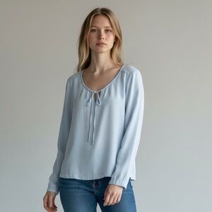 FRAME Rowan blue vintage-wash soft chambray blouse size small like new